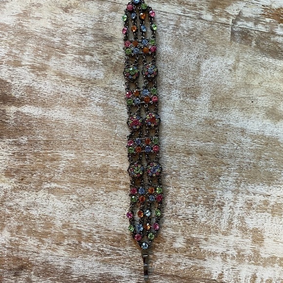 Crystal bracelet with rosettes vintage style silver - Picture 3 of 5